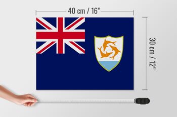 Panneau en bois drapeau d'Anguilla 40x30cm Drapeau d'Anguilla panneau décoratif 4