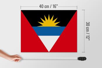 Panneau en bois drapeau Antigua-et-Barbuda 40x30cm drapeau panneau décoratif en bois 4