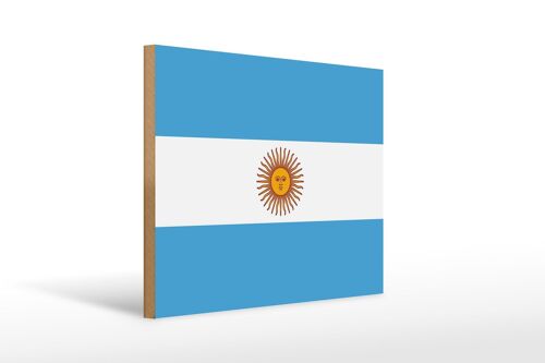 Holzschild Flagge Argentinien 40x30cm Flag of Argentina Deko Schild