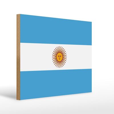 Cartello in legno bandiera Argentina 40x30 cm Cartello decorativo bandiera dell'Argentina