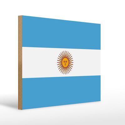 Holzschild Flagge Argentinien 40x30cm Flag of Argentina Deko Schild