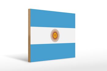 Panneau en bois drapeau Argentine 40x30cm Drapeau de l'Argentine panneau décoratif 1