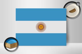 Panneau en bois drapeau Argentine 40x30cm Drapeau de l'Argentine panneau décoratif 2