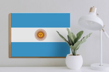 Panneau en bois drapeau Argentine 40x30cm Drapeau de l'Argentine panneau décoratif 3