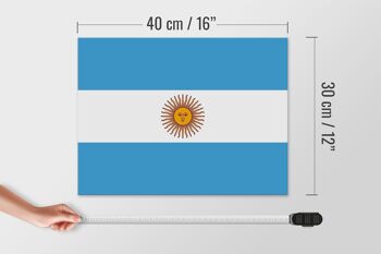 Panneau en bois drapeau Argentine 40x30cm Drapeau de l'Argentine panneau décoratif 4