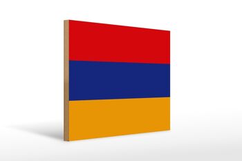 Panneau en bois drapeau Arménie 40x30cm Drapeau de l'Arménie panneau décoratif en bois 1