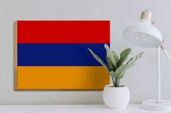 Panneau en bois drapeau Arménie 40x30cm Drapeau de l'Arménie panneau décoratif en bois 3