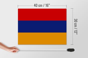Panneau en bois drapeau Arménie 40x30cm Drapeau de l'Arménie panneau décoratif en bois 4