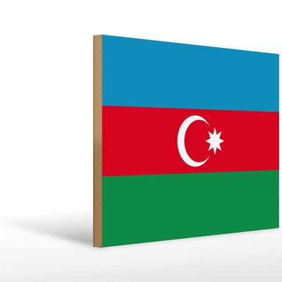 Holzschild Flagge Aserbaidschan 40x30cm Flag of Azerbaijan Schild