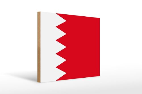 Holzschild Flagge 40x30cm Flag Bahrain Bahrains Fahne Deko Schild