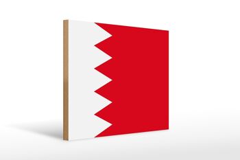 Drapeau en bois 40x30cm, drapeau de Bahreïn, panneau décoratif 1