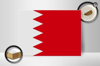Drapeau en bois 40x30cm, drapeau de Bahreïn, panneau décoratif 2