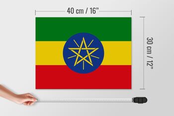 Panneau en bois drapeau de l'Éthiopie 40x30cm Drapeau de l'Éthiopie panneau décoratif 4