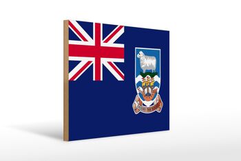 Panneau en bois drapeau des îles Falkland 40x30cm panneau des îles Falkland 1