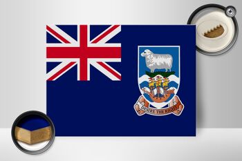Panneau en bois drapeau des îles Falkland 40x30cm panneau des îles Falkland 2