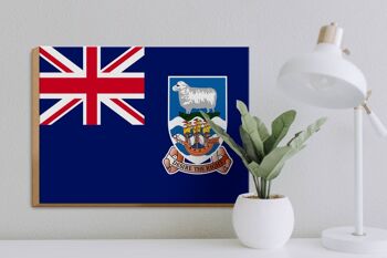 Panneau en bois drapeau des îles Falkland 40x30cm panneau des îles Falkland 3