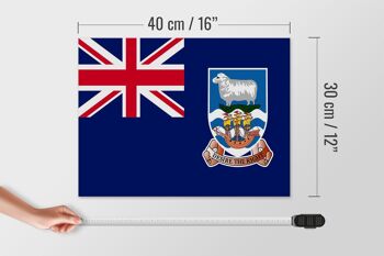Panneau en bois drapeau des îles Falkland 40x30cm panneau des îles Falkland 4