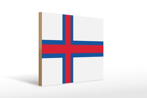 Holzschild Flagge Färöer 40x30cm Flag of the Faroe Islands Schild
