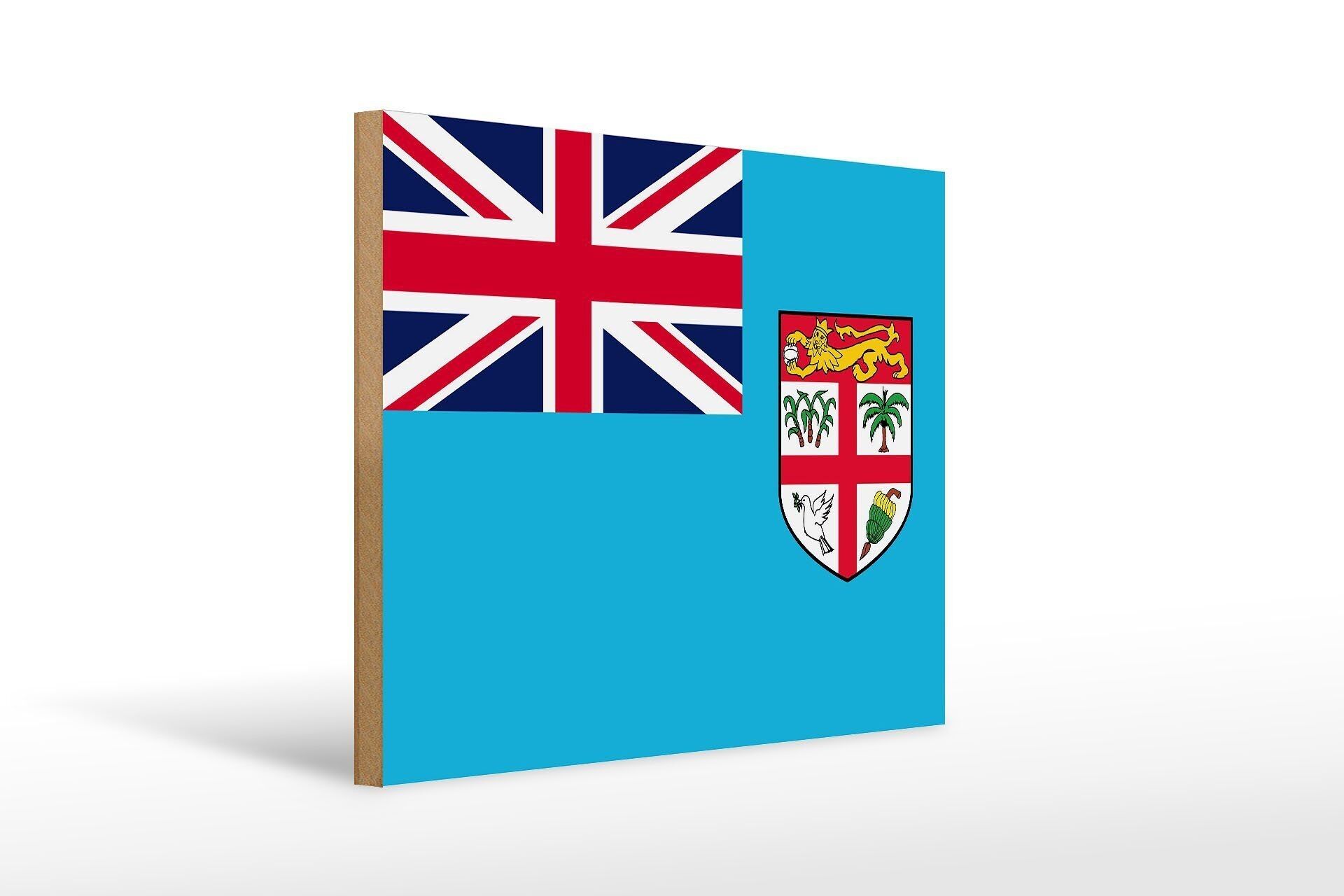 Cartello in legno bandiera delle Fiji 40x30cm Cartello bandiera delle Fiji