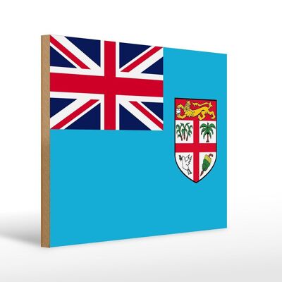 Cartello in legno bandiera delle Fiji 40x30cm Cartello bandiera delle Fiji