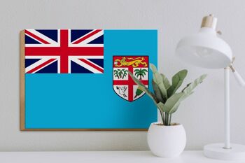 Panneau en bois drapeau des Fidji 40x30cm Panneau drapeau des Fidji 3