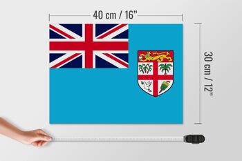 Panneau en bois drapeau des Fidji 40x30cm Panneau drapeau des Fidji 4
