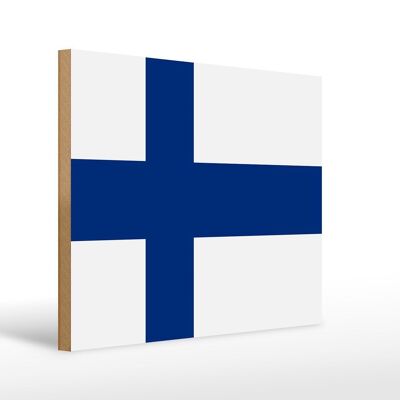 Letrero de madera Bandera de Finlandia 40x30cm Letrero decorativo Bandera de Finlandia