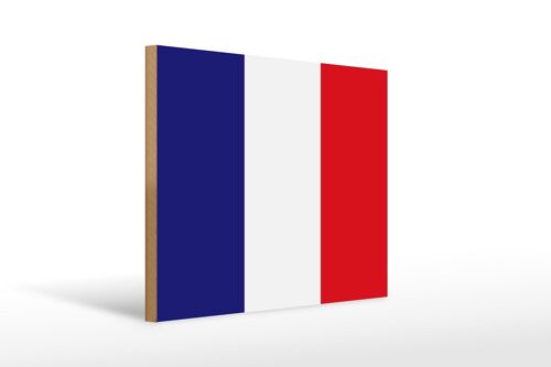Holzschild Flagge Frankreichs 40x30cm Flag of France Deko Schild