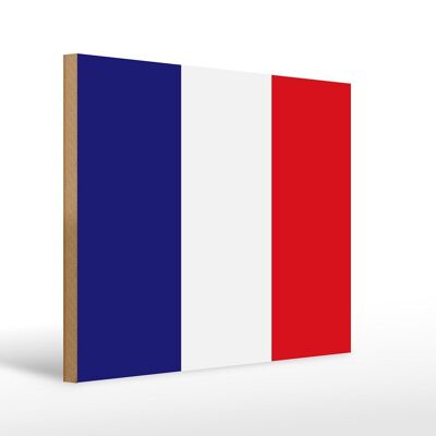Letrero de madera Bandera de Francia 40x30cm Letrero decorativo Bandera de Francia