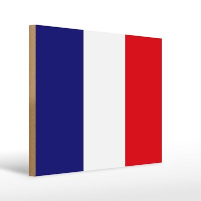 Holzschild Flagge Frankreichs 40x30cm Flag of France Deko Schild