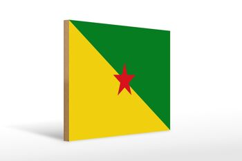 Panneau en bois drapeau français ?Panneau français drapeau Guyane 40x30cm 1