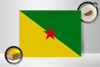 Panneau en bois drapeau français ?Panneau français drapeau Guyane 40x30cm 2