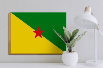 Panneau en bois drapeau français ?Panneau français drapeau Guyane 40x30cm 3