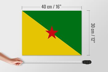 Panneau en bois drapeau français ?Panneau français drapeau Guyane 40x30cm 4