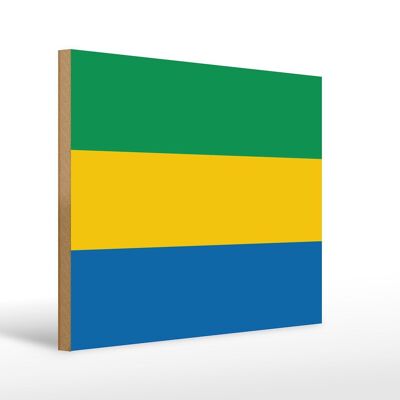 Holzschild Flagge Gabuns 40x30cm Flag of Gabon Deko Schild