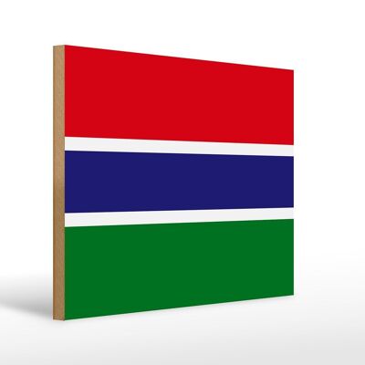 Holzschild Flagge Gambias 40x30cm Flag of the Gambia Deko Schild