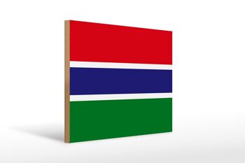 Panneau en bois drapeau de la Gambie 40x30cm Drapeau de la Gambie panneau décoratif 1