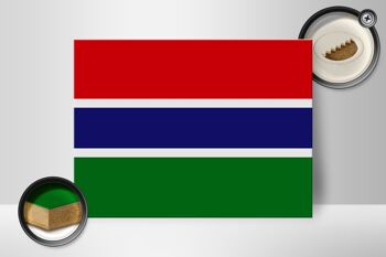 Panneau en bois drapeau de la Gambie 40x30cm Drapeau de la Gambie panneau décoratif 2