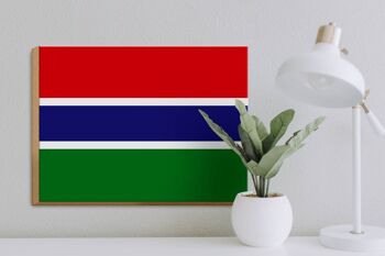Panneau en bois drapeau de la Gambie 40x30cm Drapeau de la Gambie panneau décoratif 3