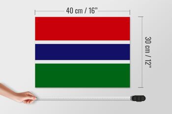 Panneau en bois drapeau de la Gambie 40x30cm Drapeau de la Gambie panneau décoratif 4