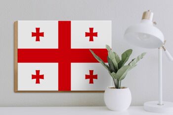 Panneau en bois drapeau de Géorgie 40x30cm Panneau décoratif drapeau de Géorgie 3