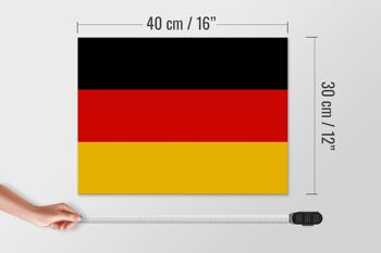 Panneau en bois drapeau de l'Allemagne 40x30cm Panneau décoratif drapeau de l'Allemagne 4