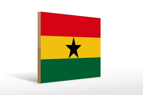 Holzschild Flagge Ghanas 40x30cm Flag of Ghana Deko Schild