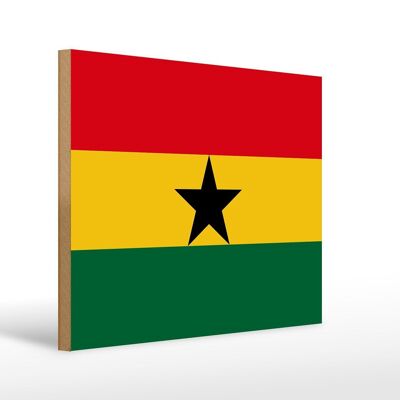 Holzschild Flagge Ghanas 40x30cm Flag of Ghana Deko Schild