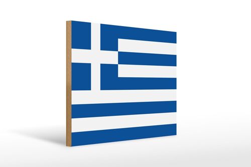 Holzschild Flagge Griechenlands 40x30cm Flag of Greece Deko Schild