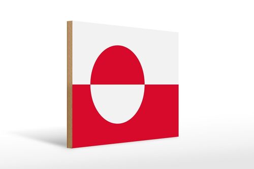 Holzschild Flagge Grönlands 40x30cm flag of Greenland Deko Schild