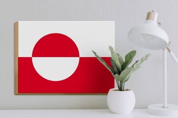 Panneau en bois drapeau du Groenland 40x30cm drapeau du Groenland panneau décoratif 3