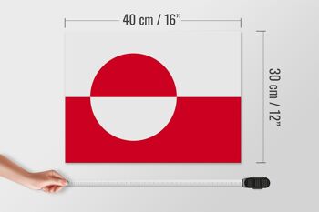 Panneau en bois drapeau du Groenland 40x30cm drapeau du Groenland panneau décoratif 4