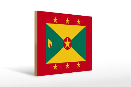 Holzschild Flagge Grenadas 40x30cm Flag of Grenada Deko Schild