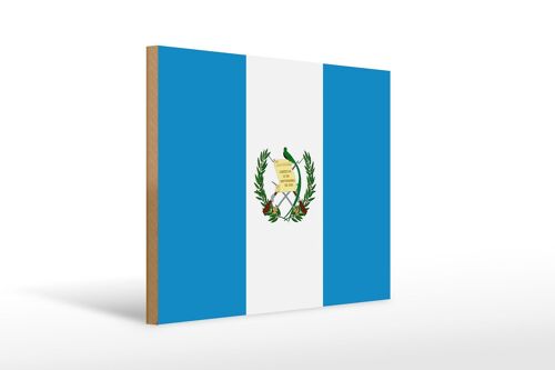 Holzschild Flagge Guatemalas 40x30cm Flag of Guatemala Deko Schild